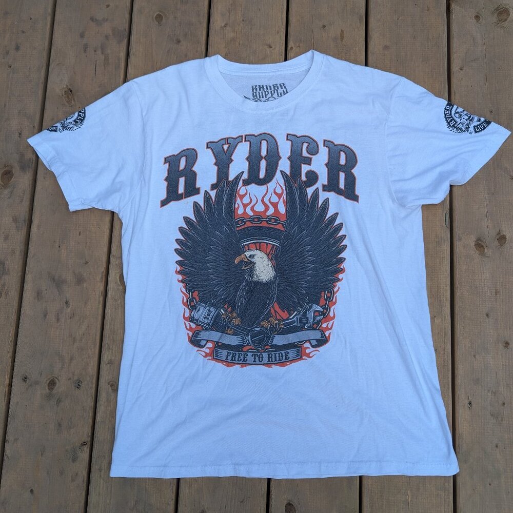 Ryder Supply Eagle Graphic T-Shirt – Men’s XL White Cotton Tee